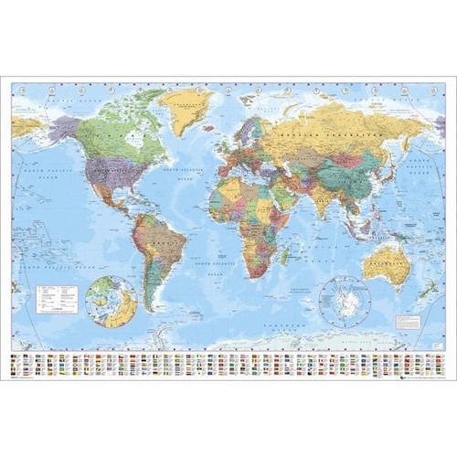 160093 World Map with Flags 월드맵 위드 플래그 포스터